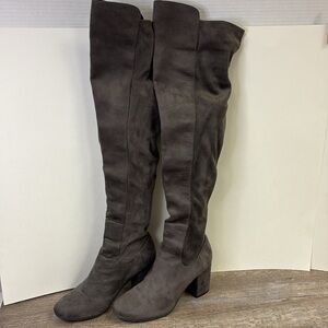 Treasure & Bond Over The Knee Gray Faux Suede Boots 7.5
